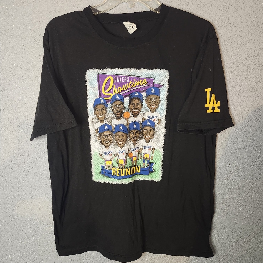 LA Dodgers Black Short Sleeve Graphic Tee - Showtime Reunion